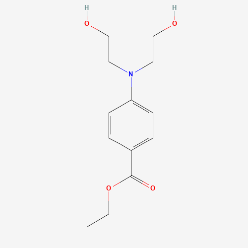 ETHYL-P-BIS(2-HYDROXYETHYL)AMINOBENZOATE (CAS: 15716-30-0) - Chemical Structure and Molecular Formula 