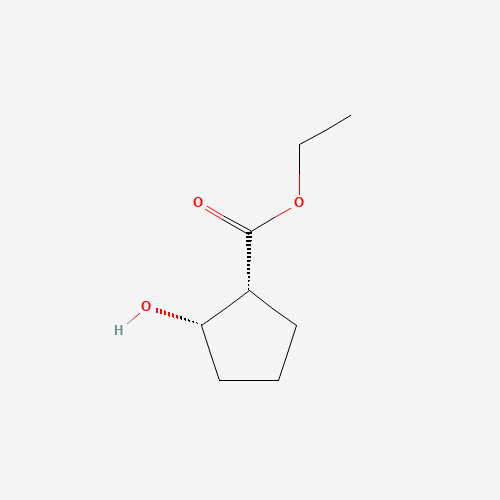 ETHYL (1R,2S)-CIS-2-HYDROXYCYCLOPENTANECARBOXYLATE (CAS: 61586-79-6) - Chemical Structure and Molecular Formula 
