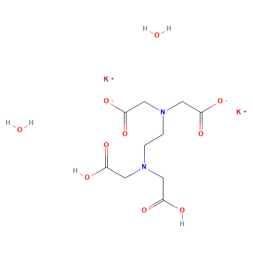 Ethylenediaminetetraacetic acid dipotassium salt dihydrate (CAS: 25102-12-9) - Chemical Structure and Molecular Formula 