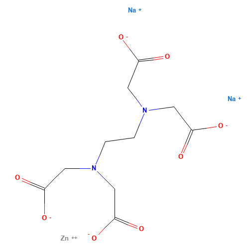 Zinc disodium EDTA (CAS: 14025-21-9) - Chemical Structure and Molecular Formula 