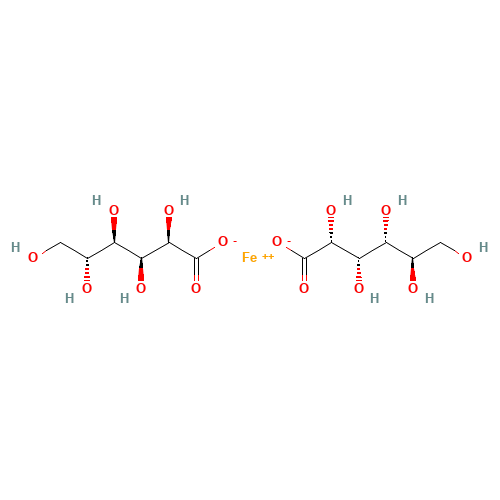 Ferrous gluconate (CAS: 299-29-6) - Chemical Structure and Molecular Formula 