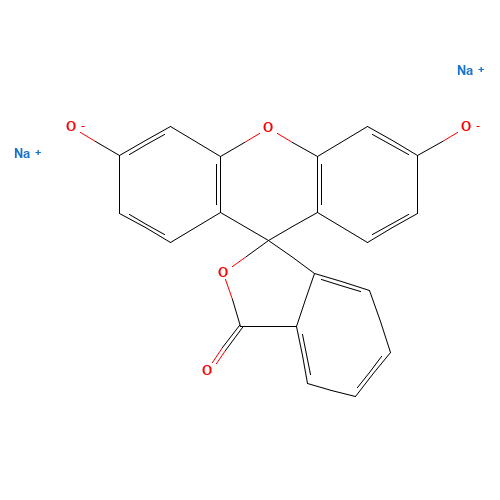 Fluorescein disodium salt (CAS: 518-47-8) - Chemical Structure and Molecular Formula 
