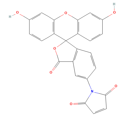 FLUORESCEIN-5-MALEIMIDE (CAS: 75350-46-8) - Chemical Structure and Molecular Formula 