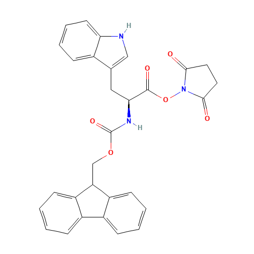 FMOC-TRP-OSU (CAS: 84771-20-0) - Chemical Structure and Molecular Formula 