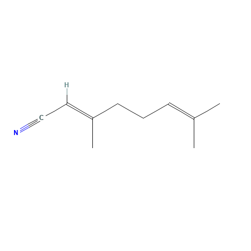 (E)-3,7-Dimethyl-2,6-octadienenitrile (CAS: 5585-39-7) - Chemical Structure and Molecular Formula 