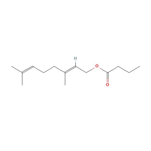 GERANYL BUTYRATE (CAS: 106-29-6) - Chemical Structure and Molecular Formula 