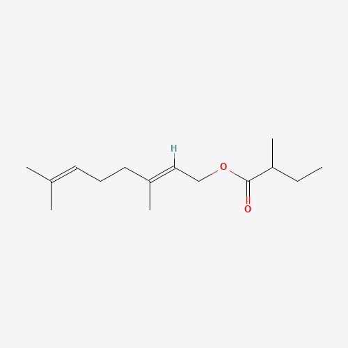 (E)-3,7-dimethylocta-2,6-dienyl 2-methylbutyrate (CAS: 68705-63-5) - Chemical Structure and Molecular Formula 