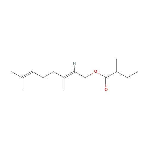 (E)-3,7-dimethylocta-2,6-dienyl 2-methylbutyrate (CAS: 68705-63-5) - Related Chemical Product