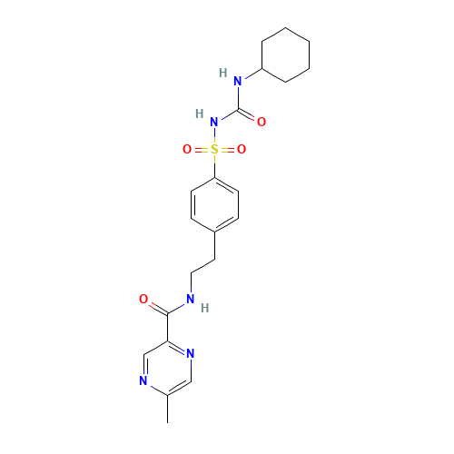 Glipizide (CAS: 29094-61-9) - Chemical Structure and Molecular Formula 