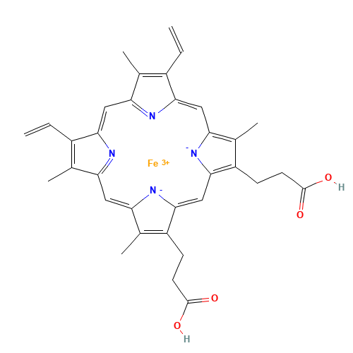 Hemin (CAS: 16009-13-5) - Chemical Structure and Molecular Formula 