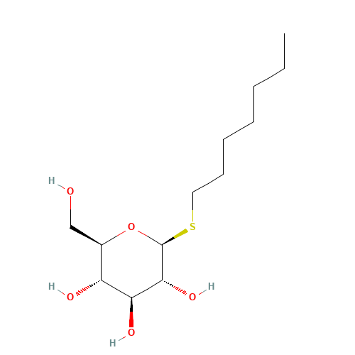 N-HEPTYL-BETA-D-THIOGLUCOPYRANOSIDE (CAS: 85618-20-8) - Chemical Structure and Molecular Formula 