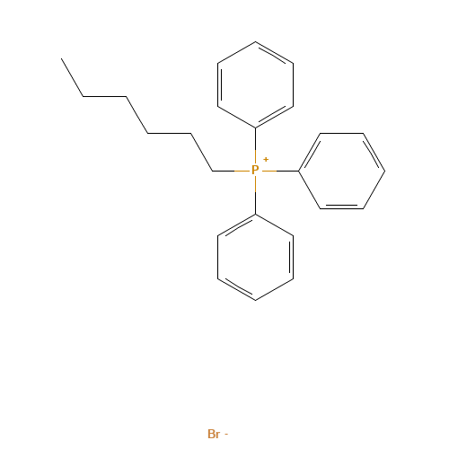 HEXYLTRIPHENYLPHOSPHONIUM BROMIDE (CAS: 4762-26-9) - Chemical Structure and Molecular Formula 