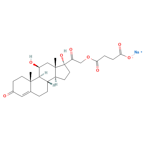 Hydrocortisone sodium succinate (CAS: 125-04-2) - Chemical Structure and Molecular Formula 