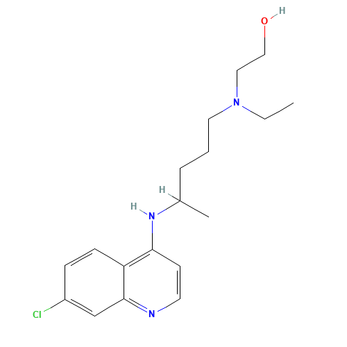 2-[[4-[(7-Chloroquinolin-4-yl)amino]pentyl](ethyl)amino]ethanol (CAS: 118-42-3) - Chemical Structure and Molecular Formula 
