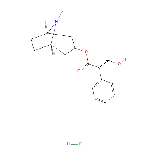 HYOSCYAMINE HYDROCHLORIDE (CAS: 5934-50-9) - Chemical Structure and Molecular Formula 