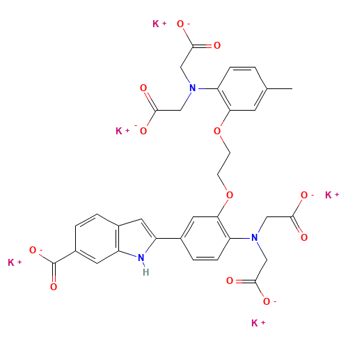INDO 1 PENTAPOTASSIUM SALT (CAS: 132319-56-3) - Chemical Structure and Molecular Formula 