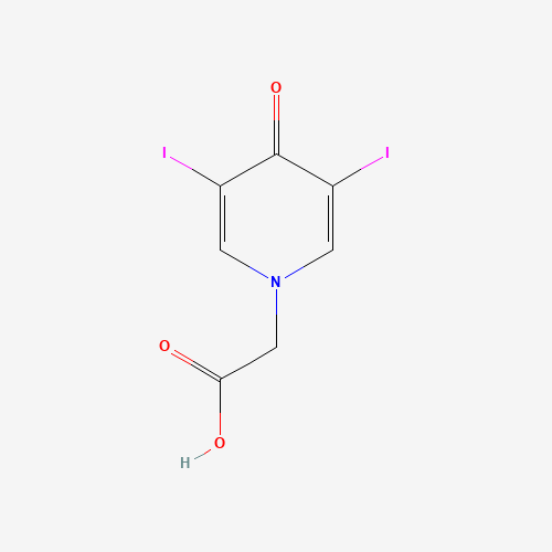 3,5-DIIODO-4-PYRIDONE-1-ACETIC ACID (CAS: 101-29-1) - Chemical Structure and Molecular Formula 