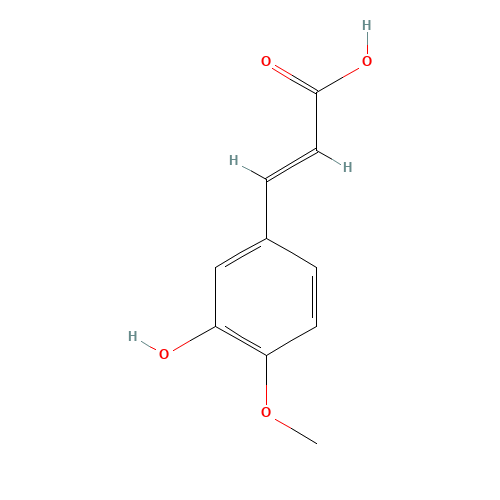 3-Hydroxy-4-methoxycinnamic acid (CAS: 537-73-5) - Chemical Structure and Molecular Formula 