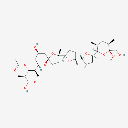 Monensin,16-deethyl-3-O-demethyl-16-methyl-3-O-(1-oxopropyl)- (CAS: 56283-74-0) - Chemical Structure and Molecular Formula 