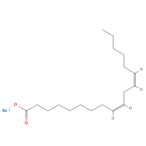 LINOLEIC ACID SODIUM SALT (CAS: 822-17-3) - Chemical Structure and Molecular Formula 
