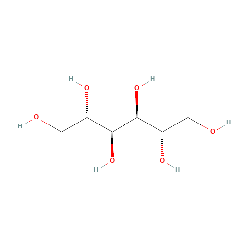 L-MANNITOL (CAS: 643-01-6) - Chemical Structure and Molecular Formula 