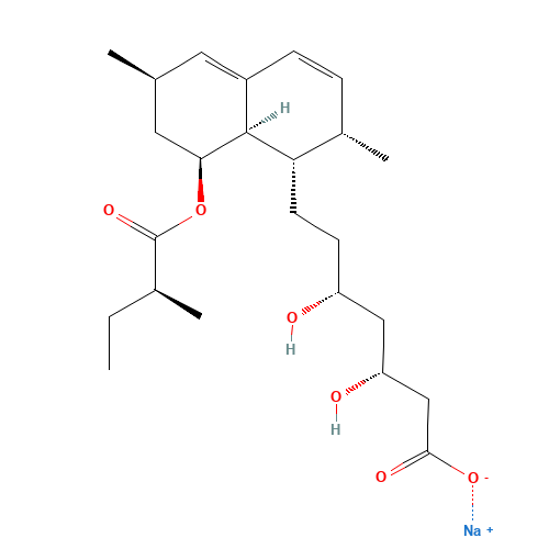 Lovastatin sodium salt (CAS: 75225-50-2) - Chemical Structure and Molecular Formula 