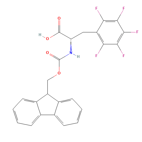 FMOC-L-PENTAFLUOROPHENYLALANINE (CAS: 205526-32-5) - Chemical Structure and Molecular Formula 