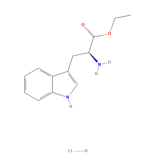 Ethyl L-tryptophanate hydrochloride (CAS: 2899-28-7) - Chemical Structure and Molecular Formula 