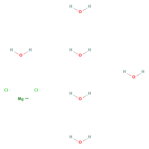 Magnesium chloride hexahydrate (CAS: 7791-18-6) - Chemical Structure and Molecular Formula 