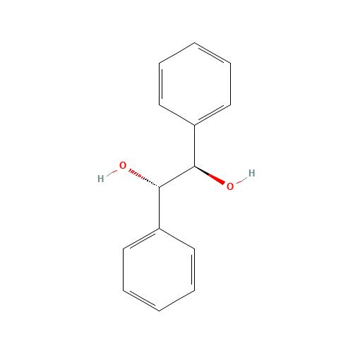 meso-1,2-Diphenyl-1,2-ethanediol (CAS: 579-43-1) - Chemical Structure and Molecular Formula 
