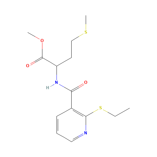 METHYL 2-([[2-(ETHYLTHIO)-3-PYRIDYL]CARBONYL]AMINO)-4-(METHYLTHIO)BUTANOATE (CAS: 175201-65-7) - Chemical Structure and Molecular Formula 
