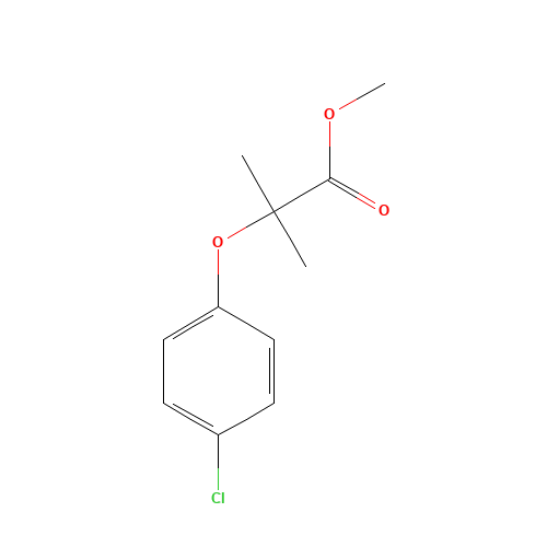 METHYL 2-(4-CHLOROPHENOXY)-2-METHYLPROPANOATE (CAS: 55162-41-9) - Chemical Structure and Molecular Formula 