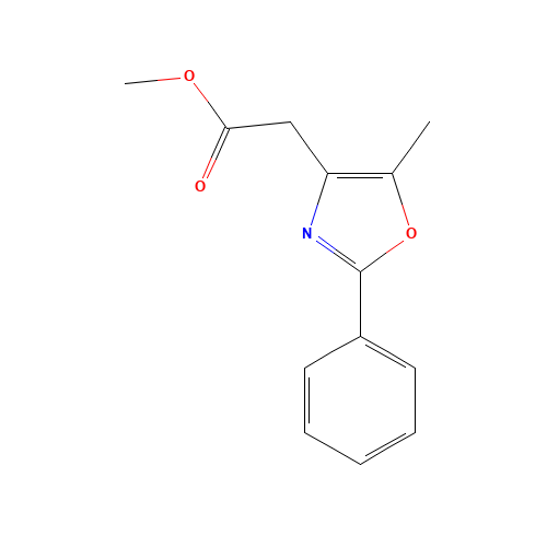 METHYL 2-(5-METHYL-2-PHENYL-1,3-OXAZOL-4-YL)ACETATE (CAS: 103788-64-3) - Chemical Structure and Molecular Formula 