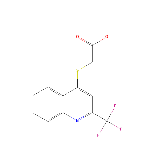 METHYL 2-[2-(TRIFLUOROMETHYL)QUINOLIN-4-YL THIO]-ACETATE (CAS: 175203-42-6) - Chemical Structure and Molecular Formula 