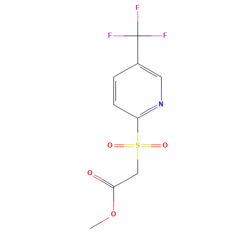METHYL 2-[[5-(TRIFLUOROMETHYL)-2-PYRIDYL]SULFONYL]ACETATE (CAS: 142274-37-1) - Chemical Structure and Molecular Formula 