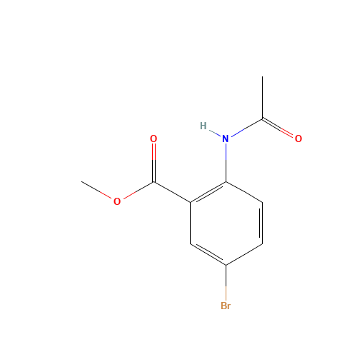 METHYL 2-ACETAMIDO-5-BROMOBENZOATE (CAS: 138825-96-4) - Chemical Structure and Molecular Formula 