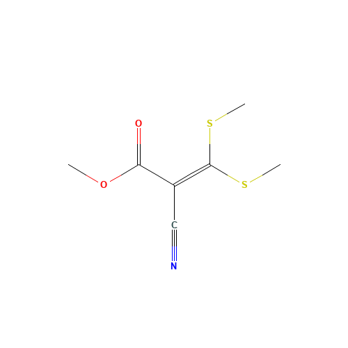 METHYL 2-CYANO-3,3-DI(METHYLTHIO)ACRYLATE (CAS: 3490-92-4) - Chemical Structure and Molecular Formula 