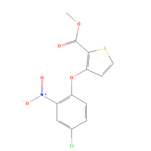 METHYL 3-(4-CHLORO-2-NITROPHENOXY)THIOPHENE-2-CARBOXYLATE (CAS: 91041-13-3) - Related Chemical Product