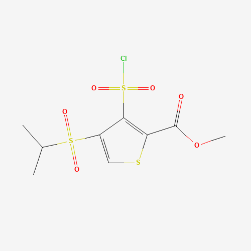 METHYL 3-(CHLOROSULFONYL)-4-(ISOPROPYLSULFONYL)-2-THIOPHENECARBOXYLATE (CAS: 423768-47-2) - Chemical Structure and Molecular Formula 