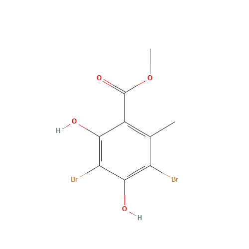 METHYL 3,5-DIBROMO-2,4-DIHYDROXY-6-METHYLBENZOATE (CAS: 715-33-3) - Chemical Structure and Molecular Formula 