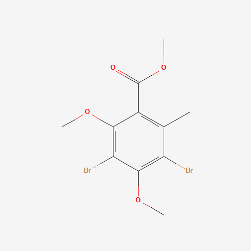 METHYL 3,5-DIBROMO-2,4-DIMETHOXY-6-METHYLBENZOATE (CAS: 150965-73-4) - Chemical Structure and Molecular Formula 