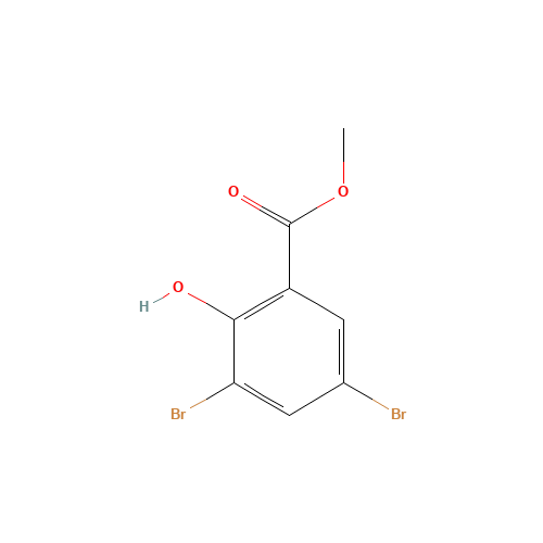 METHYL 3,5-DIBROMO-2-HYDROXYBENZOATE (CAS: 21702-79-4) - Chemical Structure and Molecular Formula 