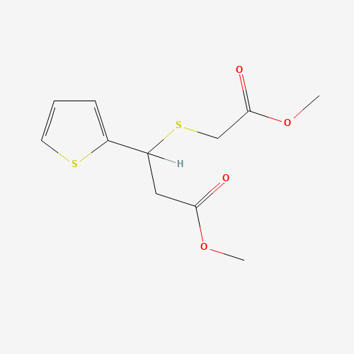 METHYL 3-[(2-METHOXY-2-OXOETHYL)THIO]-3-(2-THIENYL)PROPANOATE (CAS: 175276-43-4) - Chemical Structure and Molecular Formula 