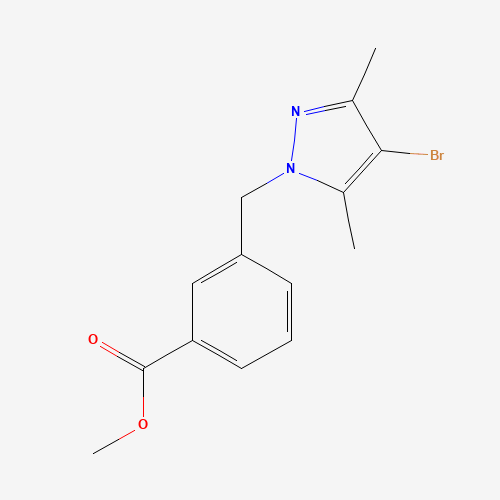 METHYL 3-[(4-BROMO-3,5-DIMETHYL-1H-PYRAZOL-1-YL)METHYL]BENZOATE (CAS: 175203-23-3) - Chemical Structure and Molecular Formula 