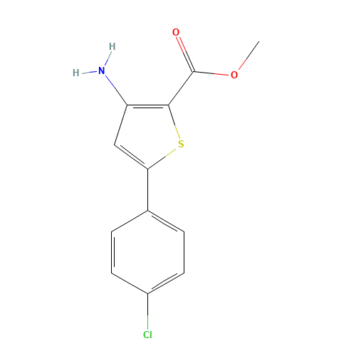Methyl 3-amino-5-(4-chlorophenyl)thiophene-2-carboxylate (CAS: 91076-93-6) - Chemical Structure and Molecular Formula 
