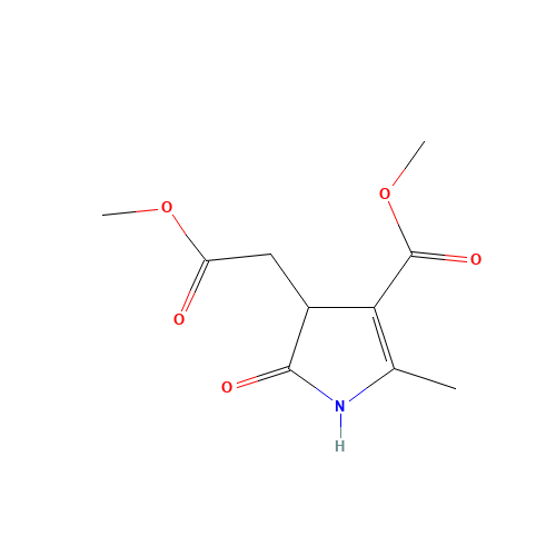 METHYL 4-(2-METHOXY-2-OXOETHYL)-2-METHYL-5-OXO-4,5-DIHYDRO-1H-PYRROLE-3-CARBOXYLATE (CAS: 77978-74-6) - Chemical Structure and Molecular Formula 