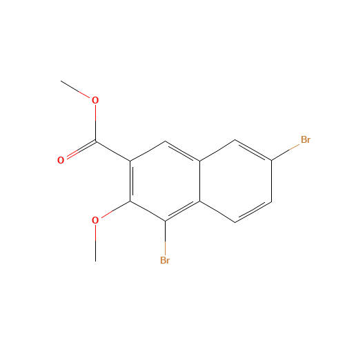 METHYL 4,7-DIBROMO-3-METHOXY-2-NAPHTHOATE (CAS: 175204-91-8) - Chemical Structure and Molecular Formula 