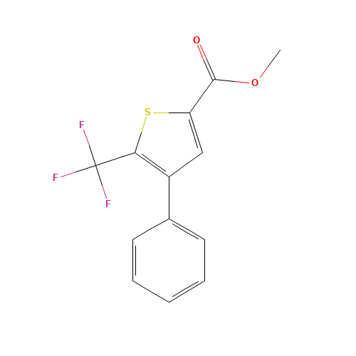 METHYL 4-PHENYL-5-(TRIFLUOROMETHYL)THIOPHENE-2-CARBOXYLATE (CAS: 237385-98-7) - Chemical Structure and Molecular Formula 