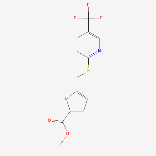 METHYL 5-([[5-(TRIFLUOROMETHYL)-2-PYRIDYL]THIO]METHYL)-2-FUROATE (CAS: 239107-28-9) - Chemical Structure and Molecular Formula 