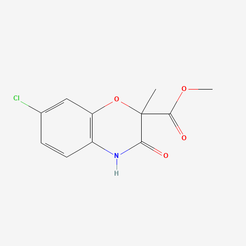 METHYL 7-CHLORO-2-METHYL-3-OXO-3,4-DIHYDRO-2H-1,4-BENZOXAZINE-2-CARBOXYLATE (CAS: 175205-00-2) - Chemical Structure and Molecular Formula 
